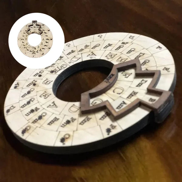 Chord Wheel Handcrafted Wood Instant Chord Finder
