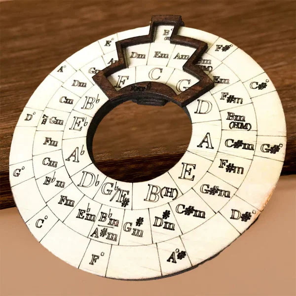 Chord Wheel Handcrafted Wood Instant Chord Finder