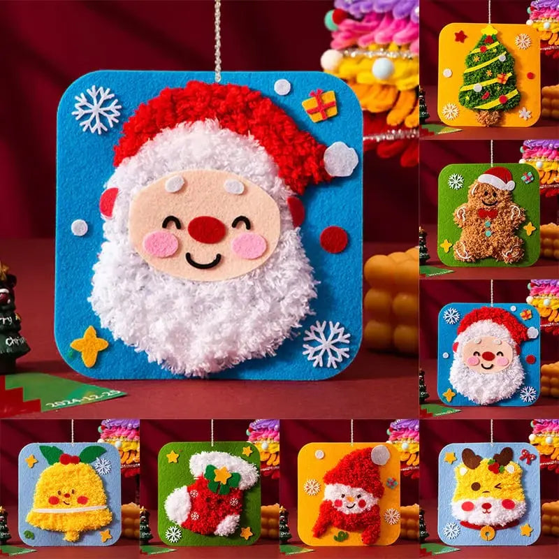 Christmas Felt Ornament Kit No-Sew Pre-Made With Cord