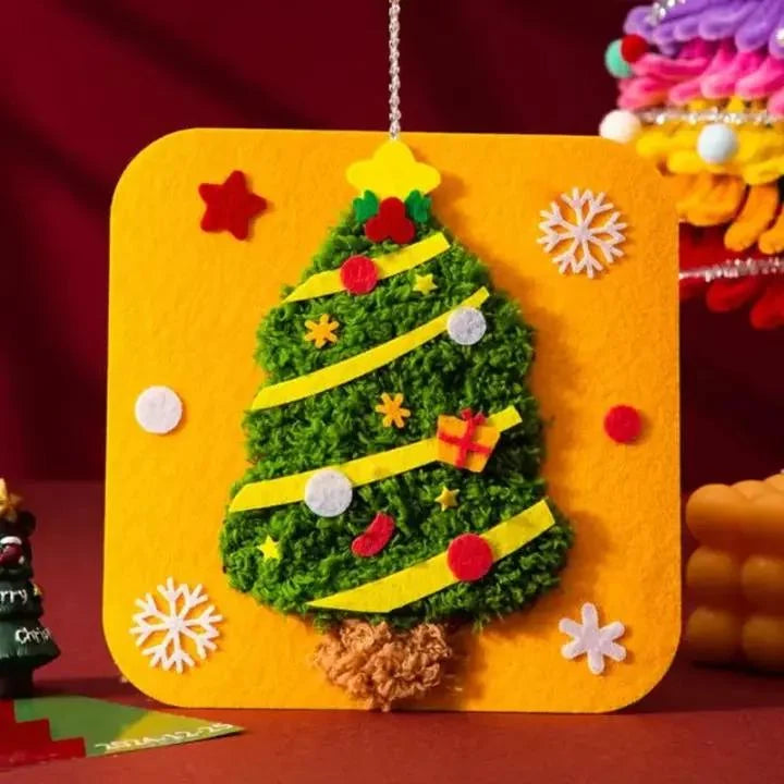 Christmas Felt Ornament Kit No-Sew Pre-Made With Cord
