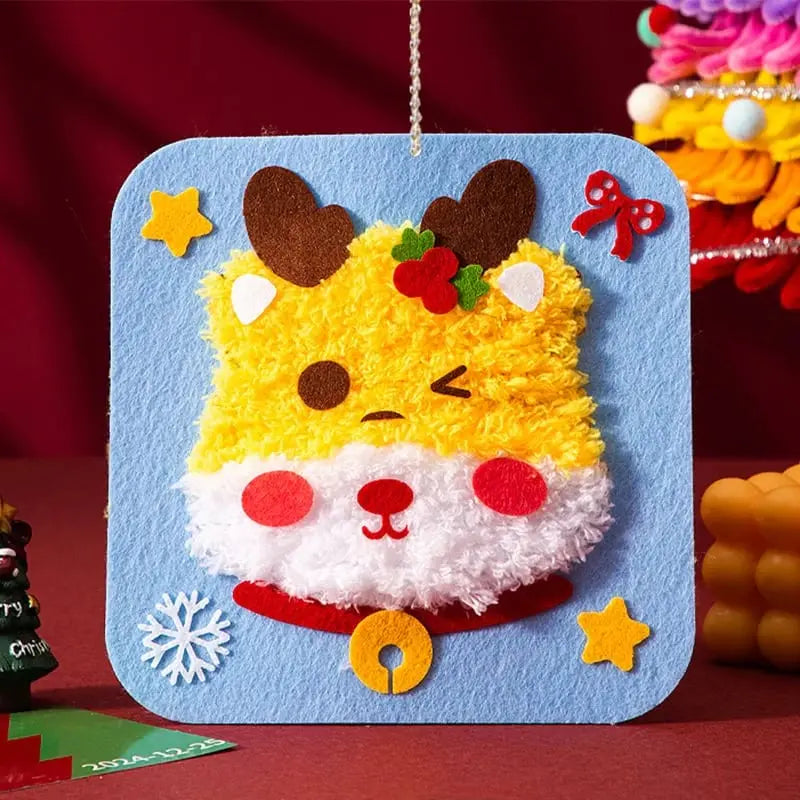 Christmas Felt Ornament Kit No-Sew Pre-Made With Cord