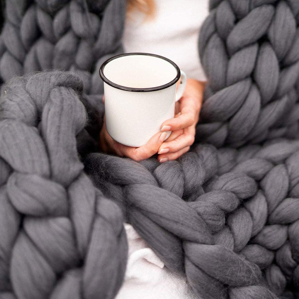 Chunky Knit Blanket Shape-Retaining 150 × 200 cm