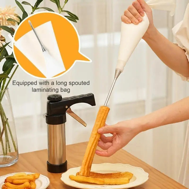 Churro Maker Aluminum Alloy 3 Interchangeable Nozzles Dishwasher Safe