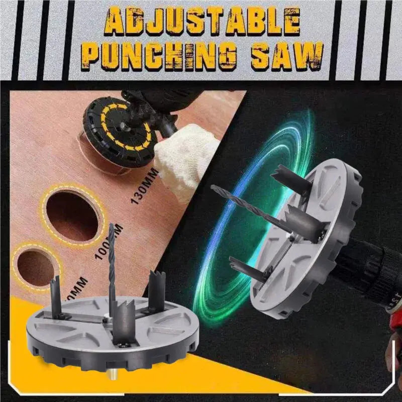 Circle Cutter Drill Attachment Adjustable Triple-Tooth Steel Blades
