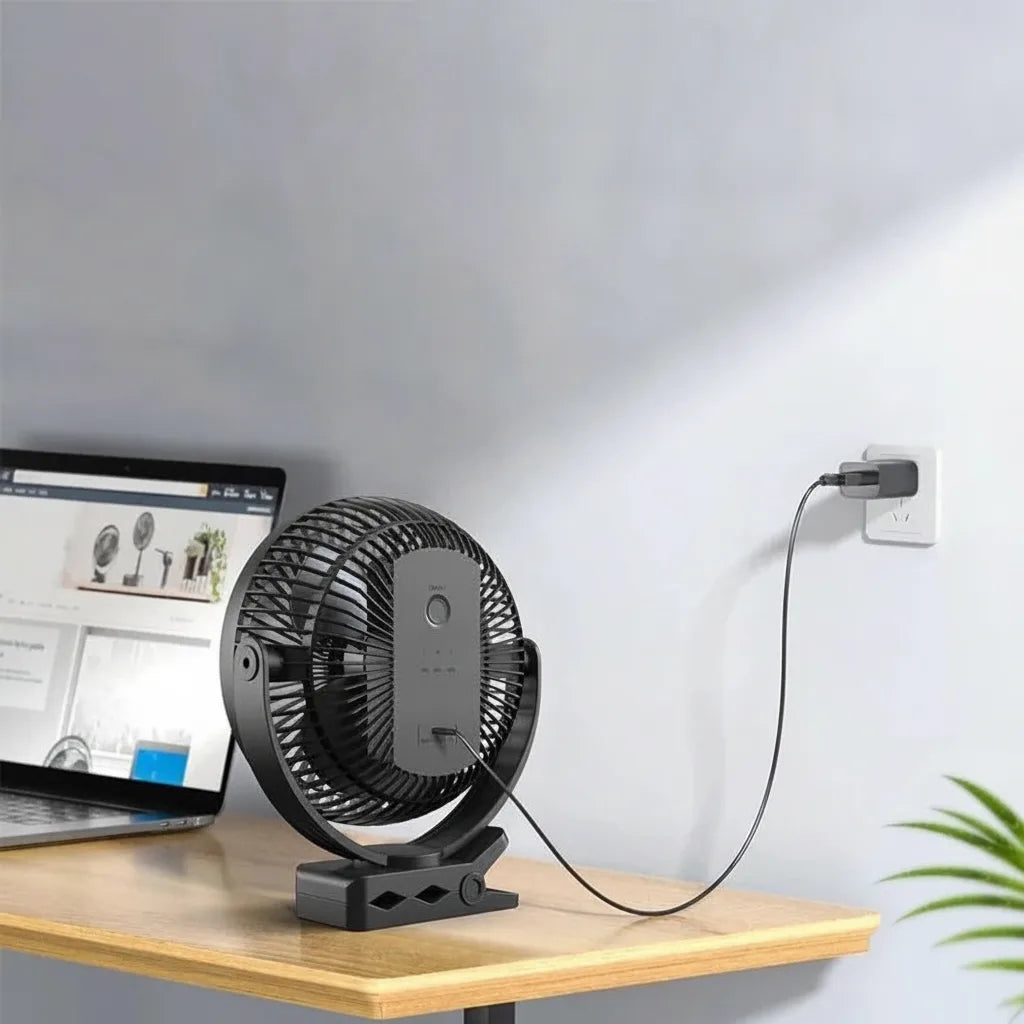 Clamp Fan 10,000 mAh USB-C Rechargeable