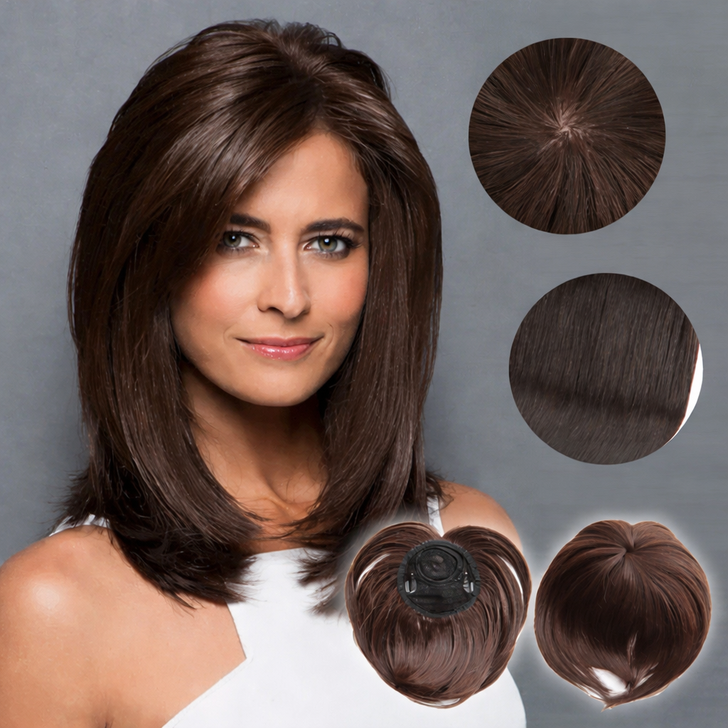 Clip-In Hair Topper Seamless Natural Look Secure Clip