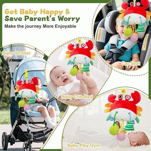 Clip-On Activity Toy Crab Rattle & Mirror Star Teether