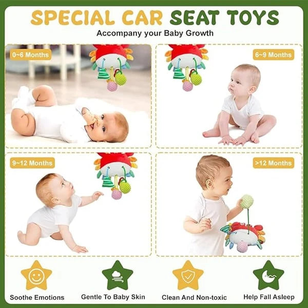 Clip-On Activity Toy Crab Rattle & Mirror Star Teether