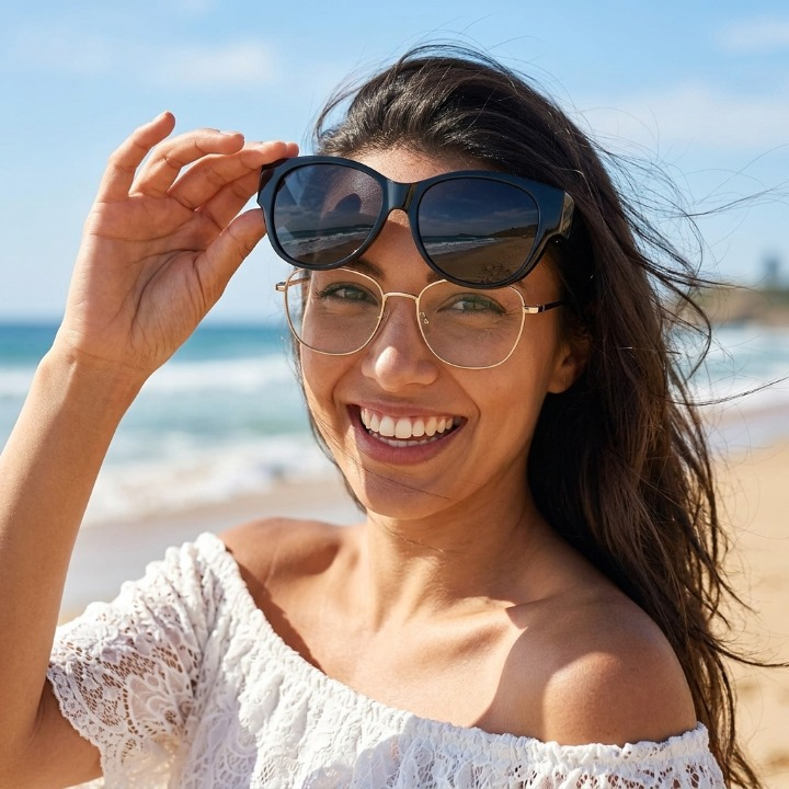 Clip-On Sunglasses Oversized Cat-Eye Polarized UV400