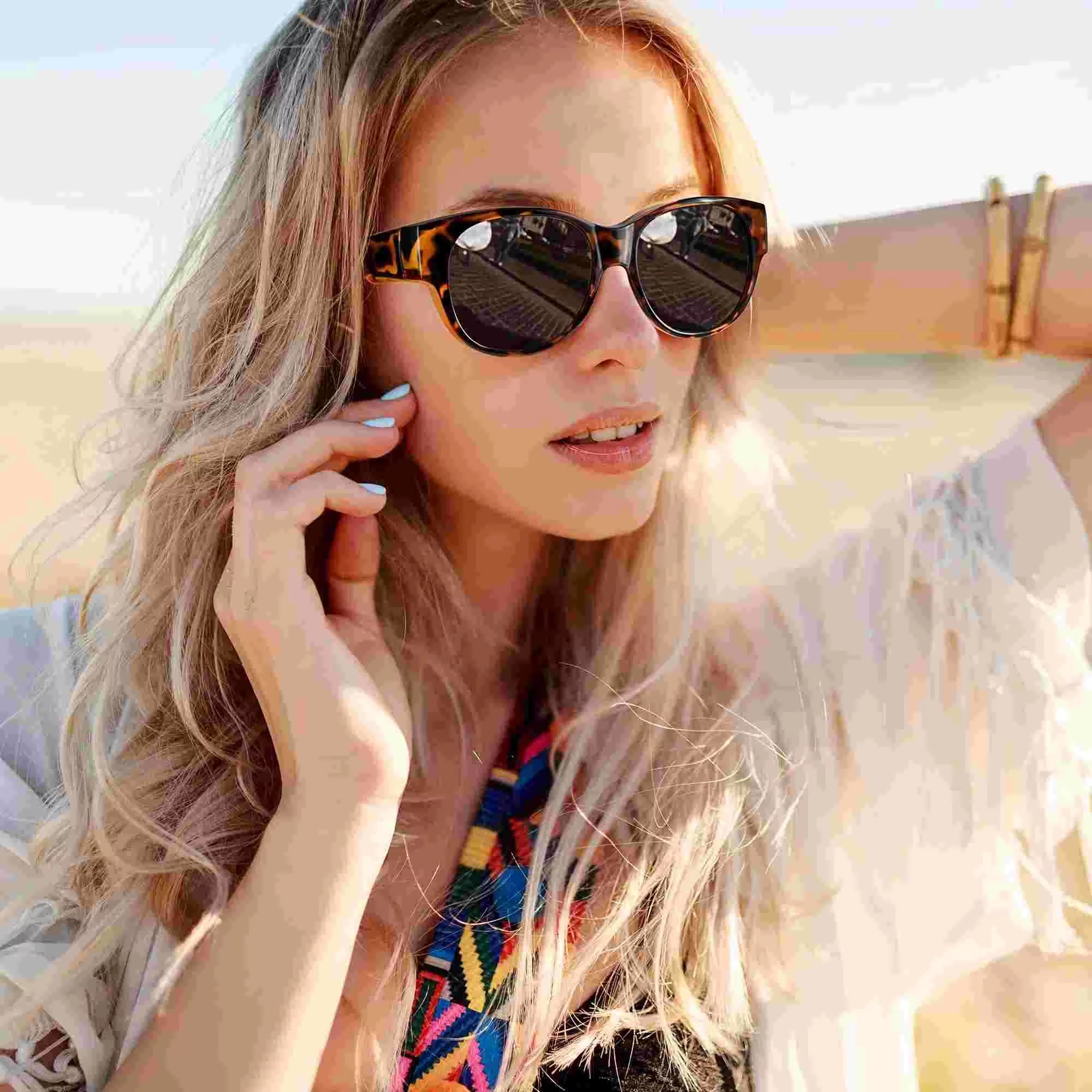 Clip-On Sunglasses Oversized Cat-Eye Polarized UV400