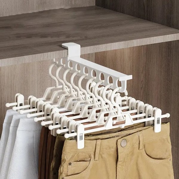 Closet Hanger Extendable Smooth Sliding Aluminum Adhesive Mount