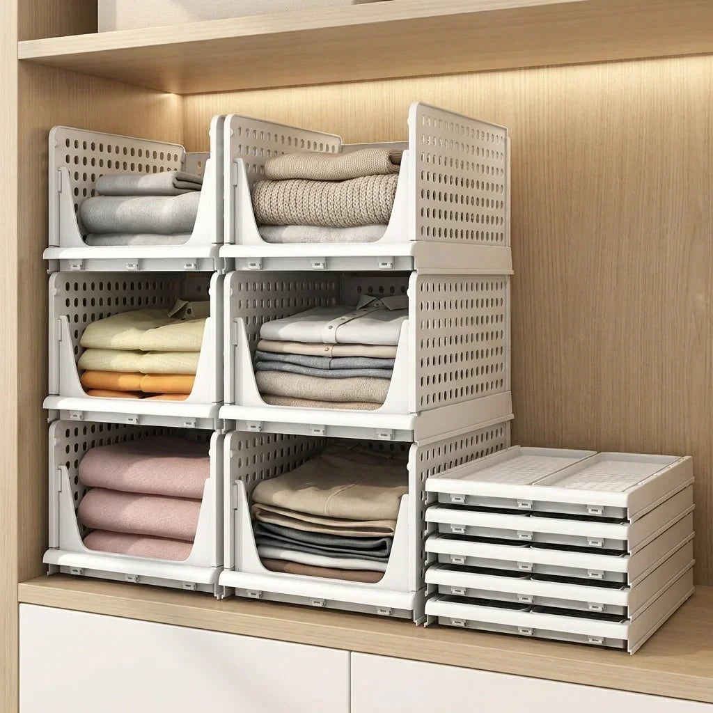 Closet Organizer 3-Tier Stackable Tool-Free Assembly