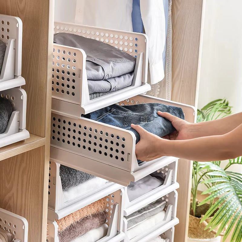 Closet Organizer 3-Tier Stackable Tool-Free Assembly