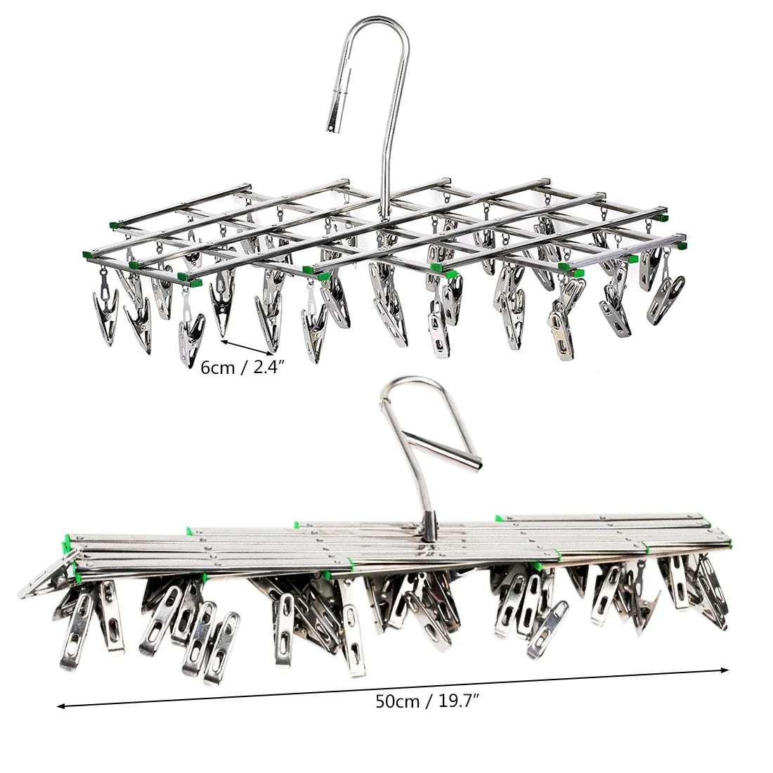 Clothes Drying Rack Foldable 35 Stainless Steel Clips