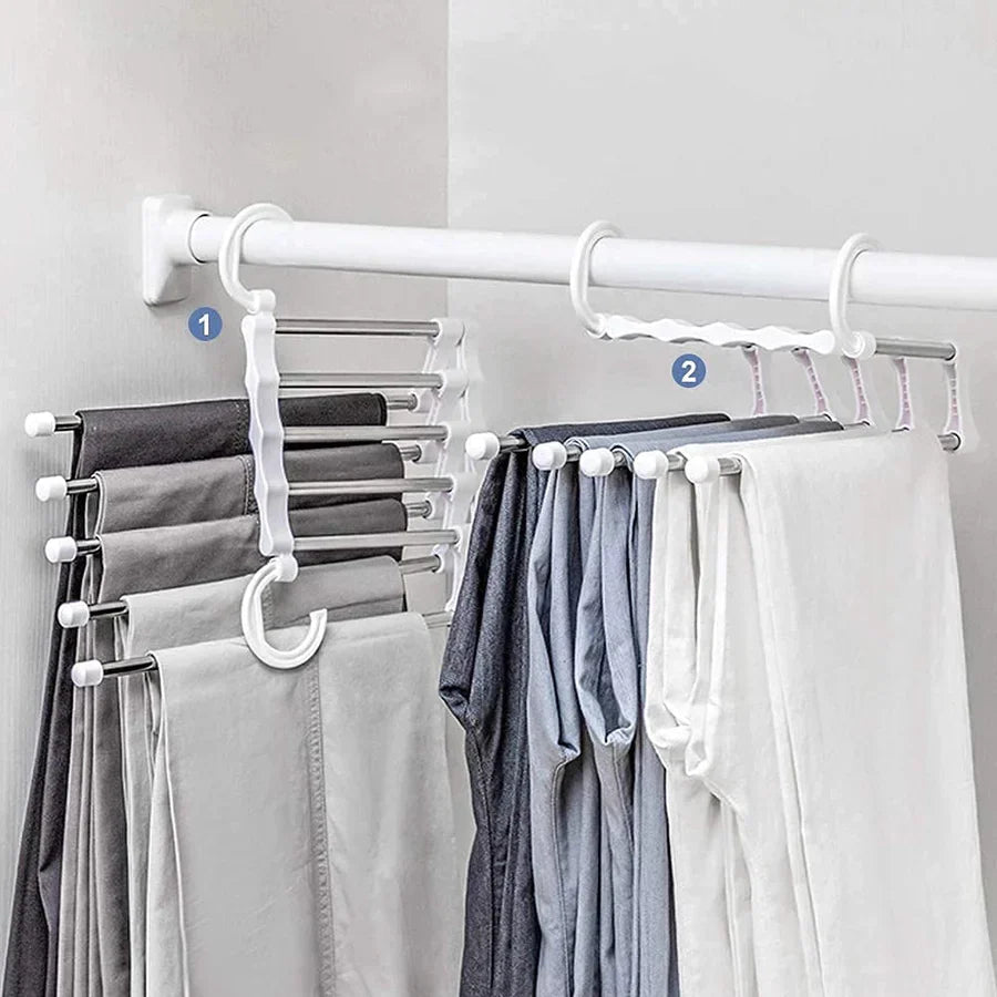 Clothes Hanger Foldable 5-Hook Stainless Steel