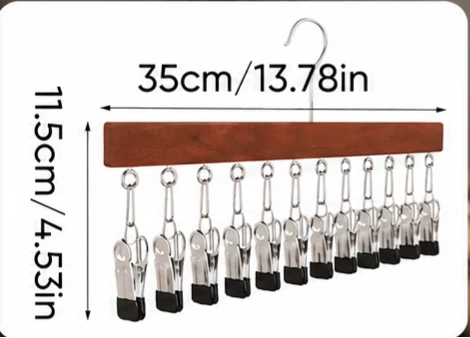 Clothes Hanger Multiple Plastic-Coated Clips 360 Degree Swivel