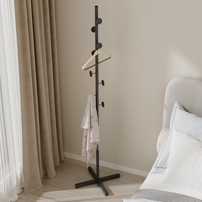 Clothes Rack Freestanding Powder-Coated Metal Multiple Hooks