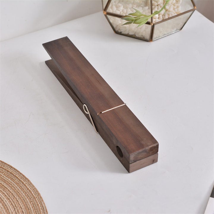 Clothespin Towel Holder Rustic Wood & Stainless Steel Spring