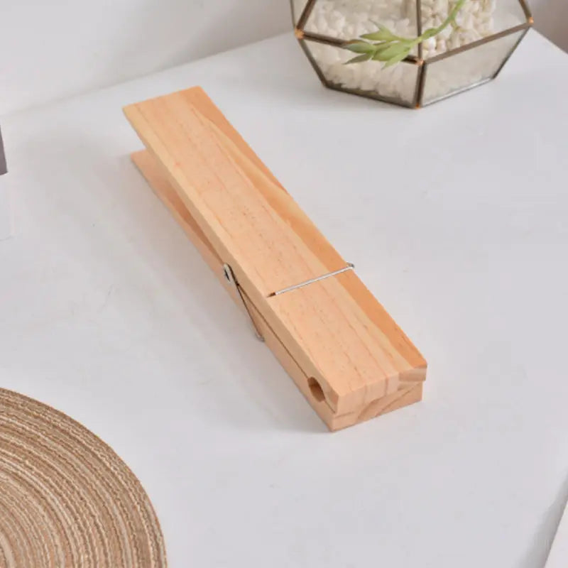 Clothespin Towel Holder Self-Adhesive Wood & Metal Spring