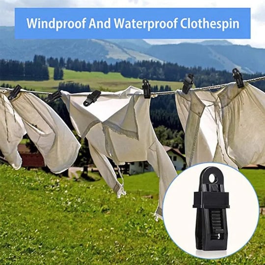Clothespins Spiral Closure Non-Slip & Weatherproof 50-Piece Set