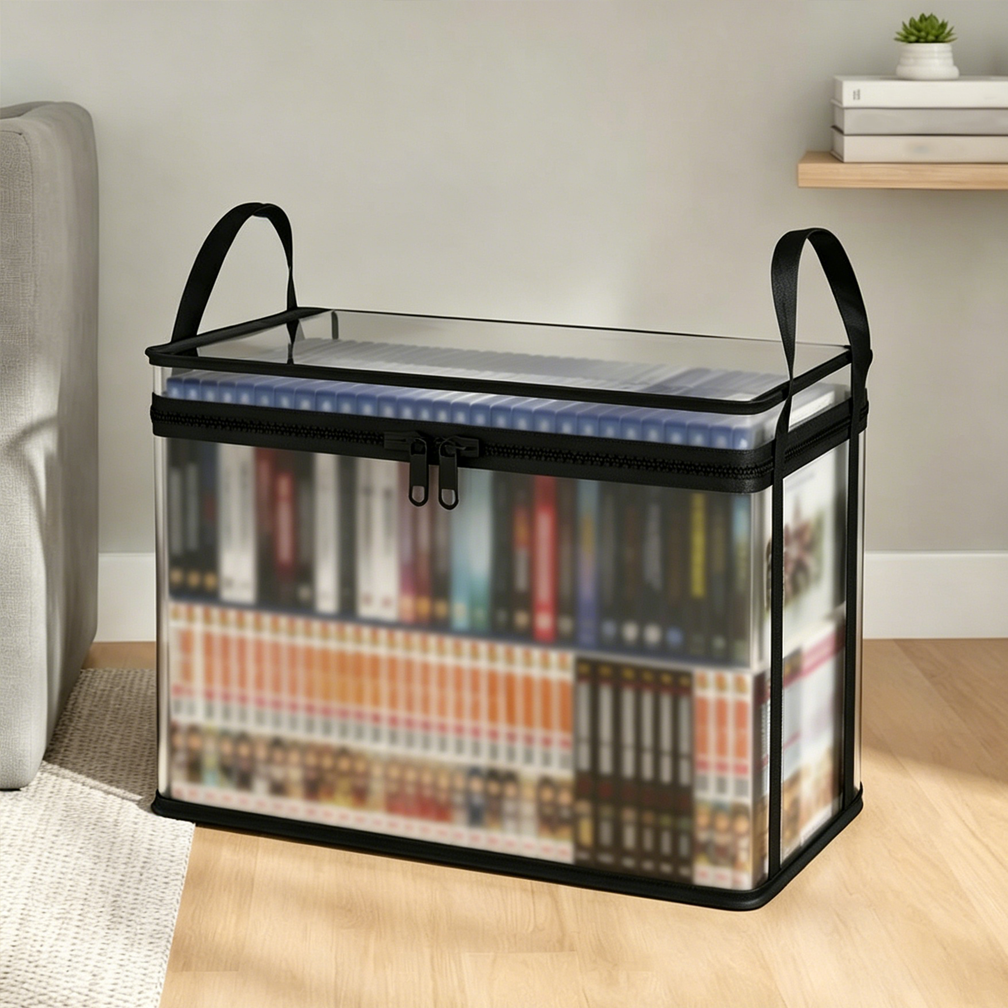 Clothing Storage Bag Clear Front Water-Repellent Zipper Reinforced Handles