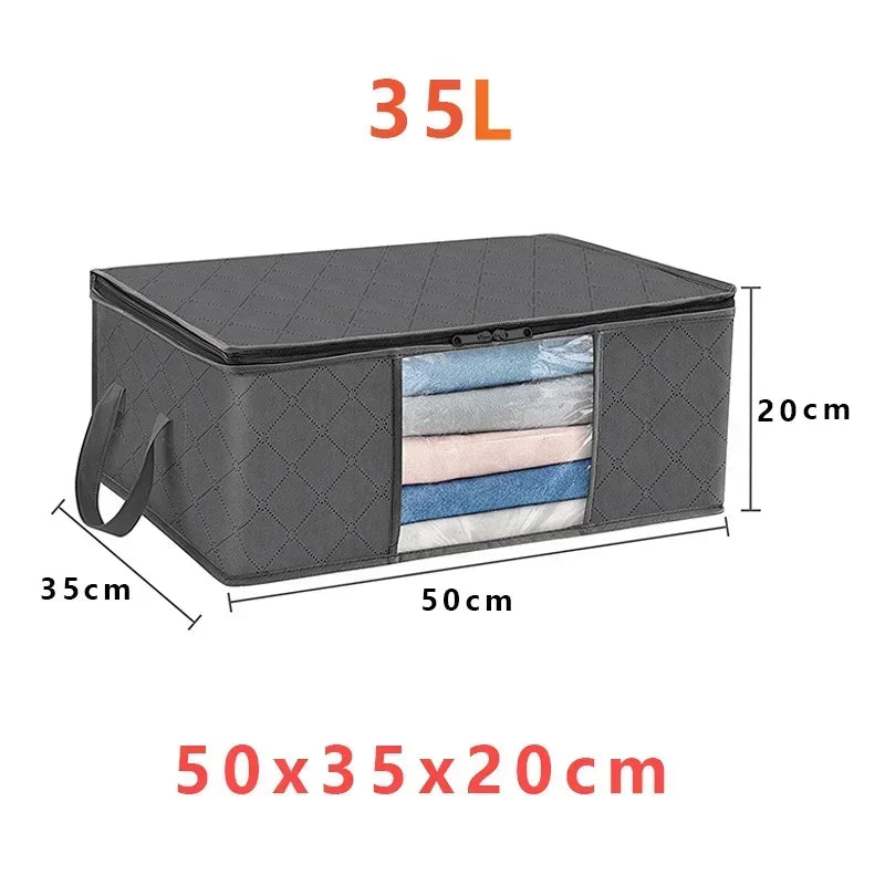 Clothing Storage Bags Non-Woven Clear Window Set of Eight