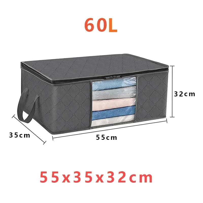 Clothing Storage Bags Non-Woven Clear Window Set of Eight