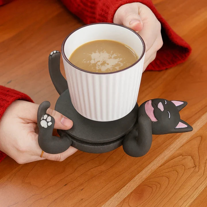 Coaster Cat-Shaped Heat & Water-Resistant