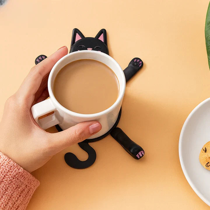Coaster Cat-Shaped Heat & Water-Resistant