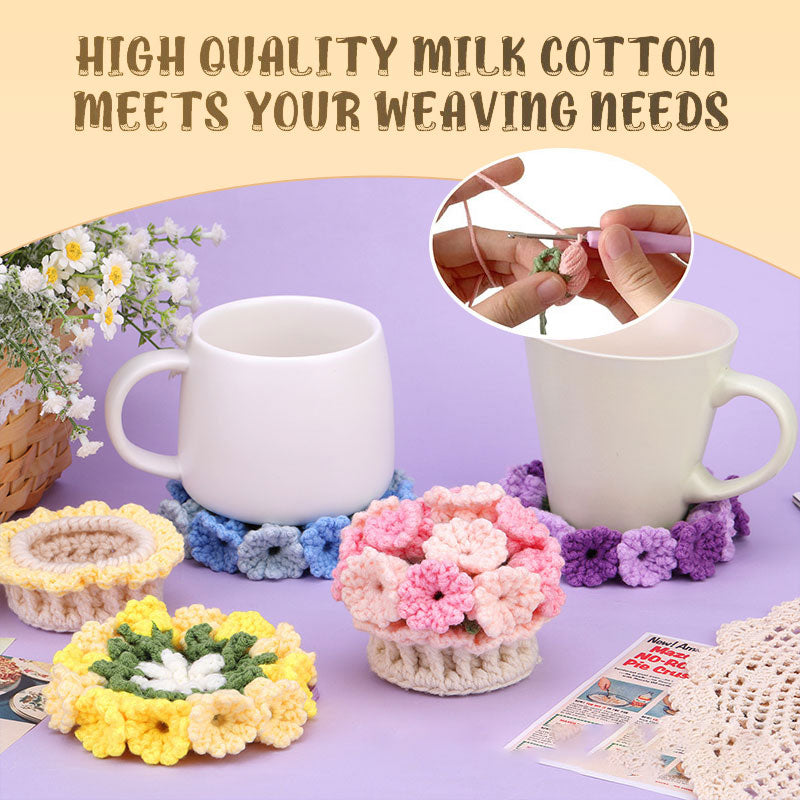 Coaster Kit DIY Soft Wool Floral