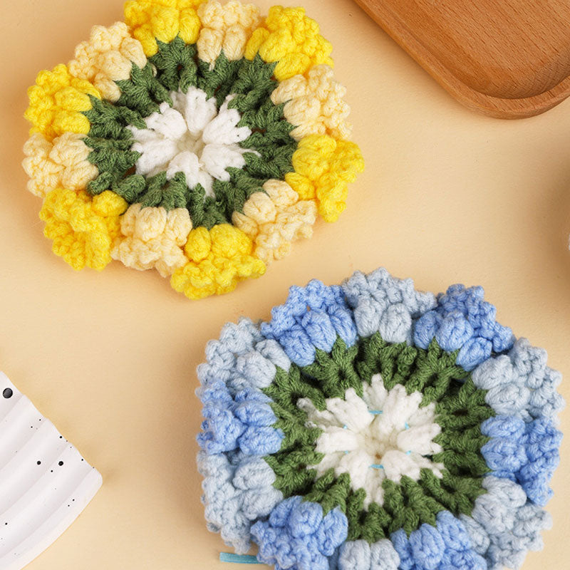 Coaster Kit DIY Soft Wool Floral
