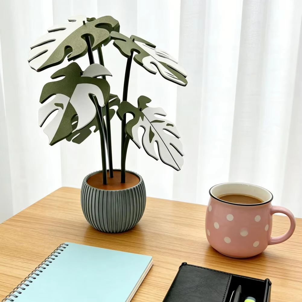 Coaster Monstera Realistic 3D Leaves Maintenance Free