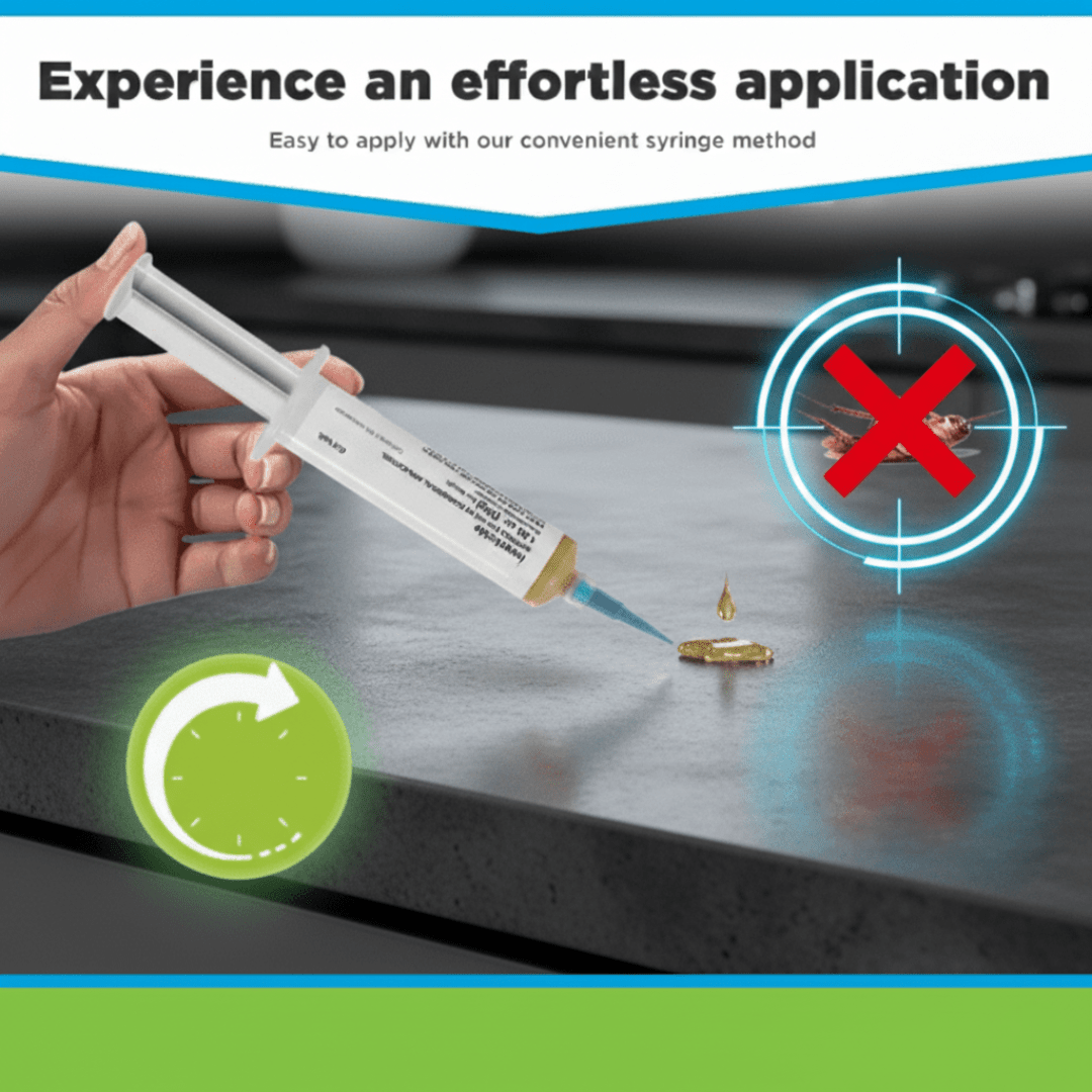 Cockroach Gel Syringe Applicator Odorless 3-Month Protection