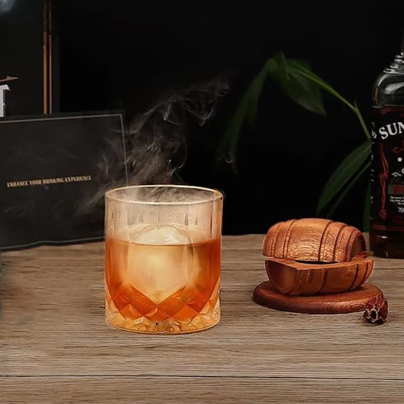 Cocktail Smoker Whiskey Barrel Wood & Stainless Bowl