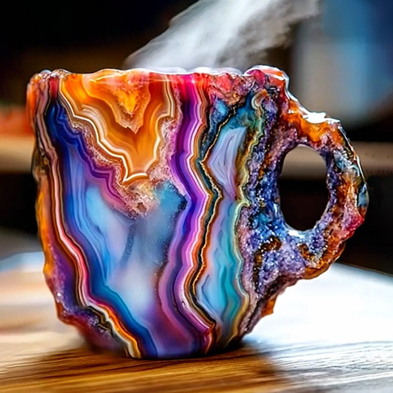 Coffee Mug Mineral Crystal Insulated Multicolor