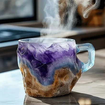Coffee Mug Mineral Crystal Insulated Multicolor