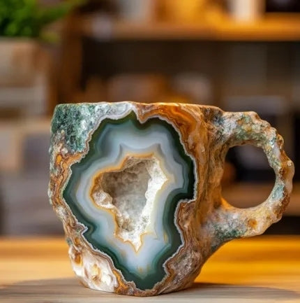 Coffee Mug Mineral Crystal Insulated Multicolor