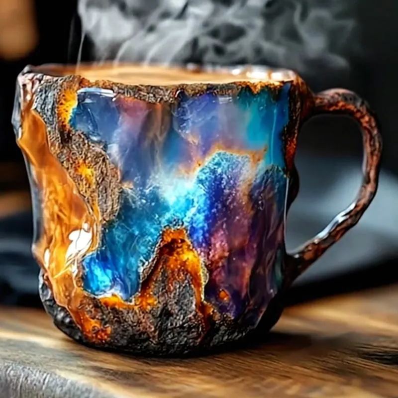 Coffee Mug Mineral Crystal Insulated Multicolor