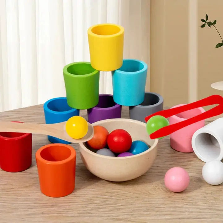 Color Matching Toy Natural Wood Set Of 23