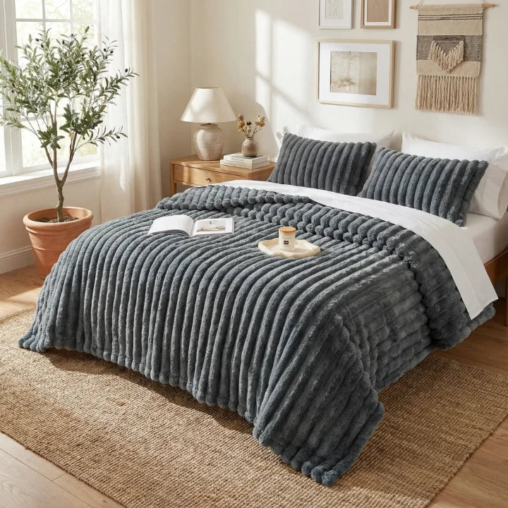 Comforter Extra Thick Ribbed Polyester Lightweight Warmth