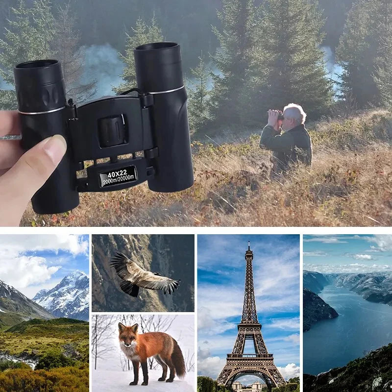 Compact Binoculars 8x Magnification Pocket-Sized Water-Resistant