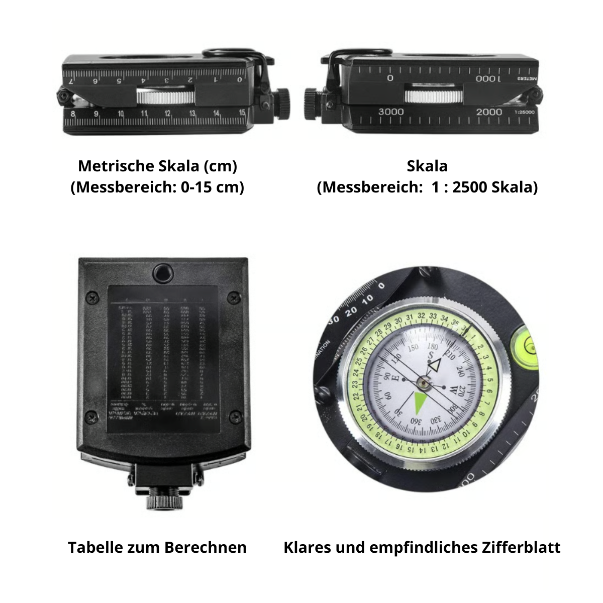 Compass Aluminum Alloy Clinometer Illuminated Dial