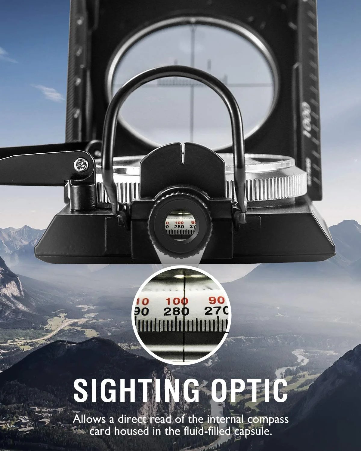Compass Aluminum Alloy Clinometer Illuminated Dial