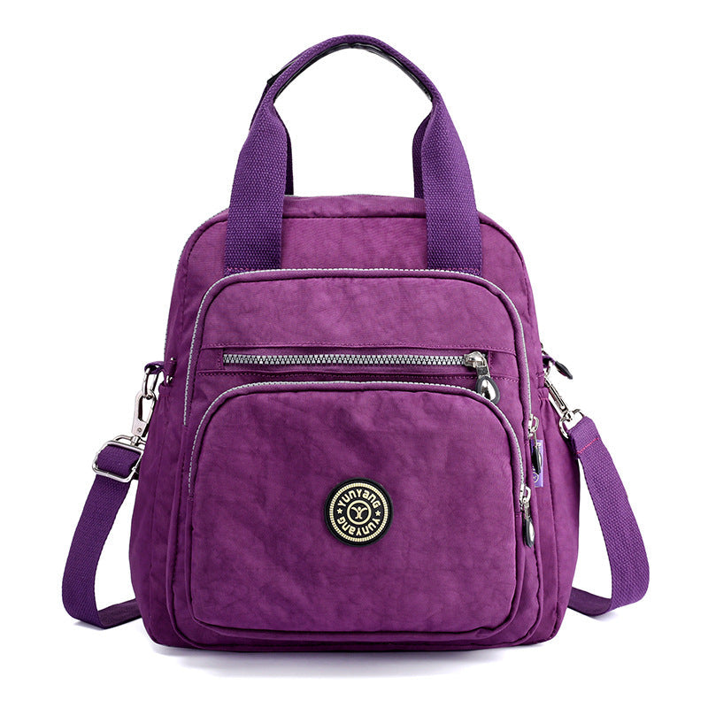 Convertible Backpack Purse Water-Repellent Nylon Multiple Compartments