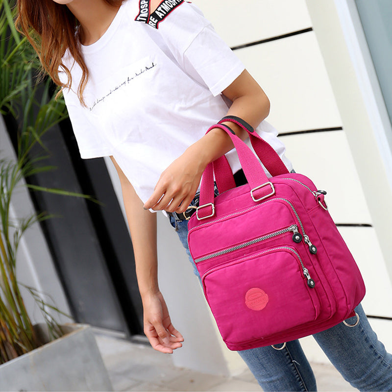 Convertible Bag 3-in-1 Handbag Shoulder Backpack Water-Resistant Nylon