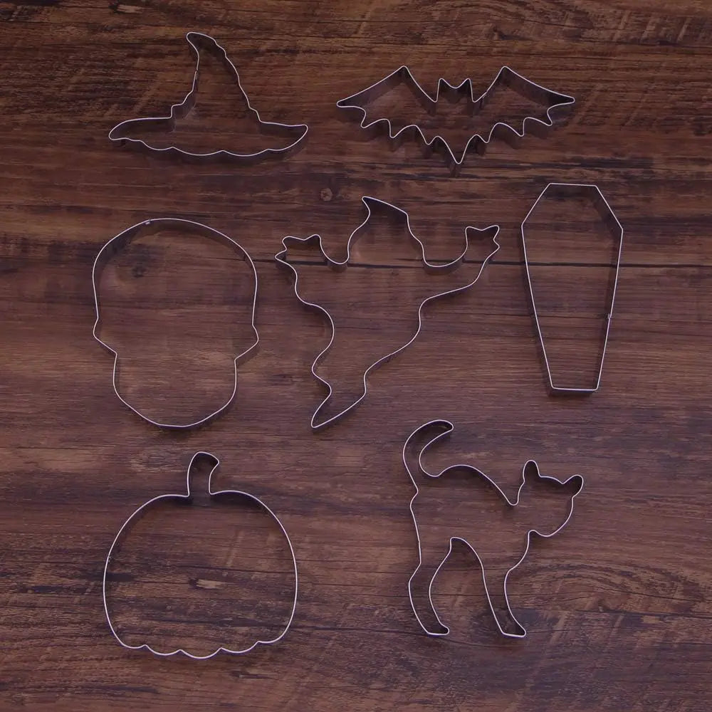 Cookie Cutter Set Halloween Stainless Steel 7-Piece Dishwasher Safe