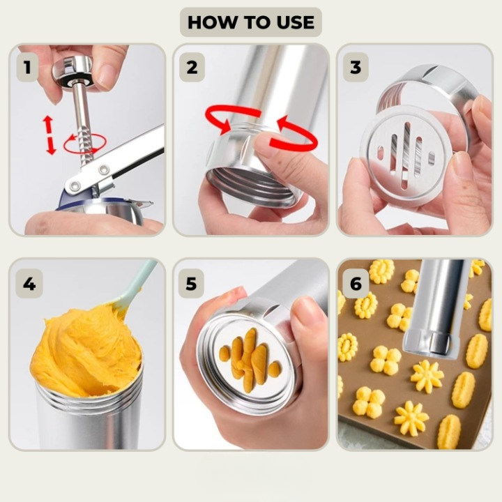 Cookie Press 20 Pattern Templates Adjustable Dial
