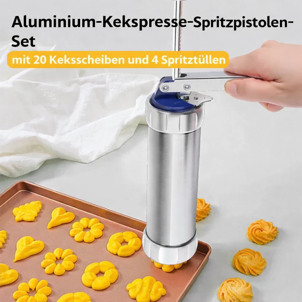Cookie Press Stainless Steel 20 Shapes & 4 Nozzles
