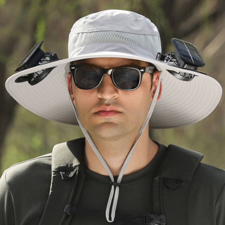 Cooling Hat Solar-Powered Fan Breathable UV Protection