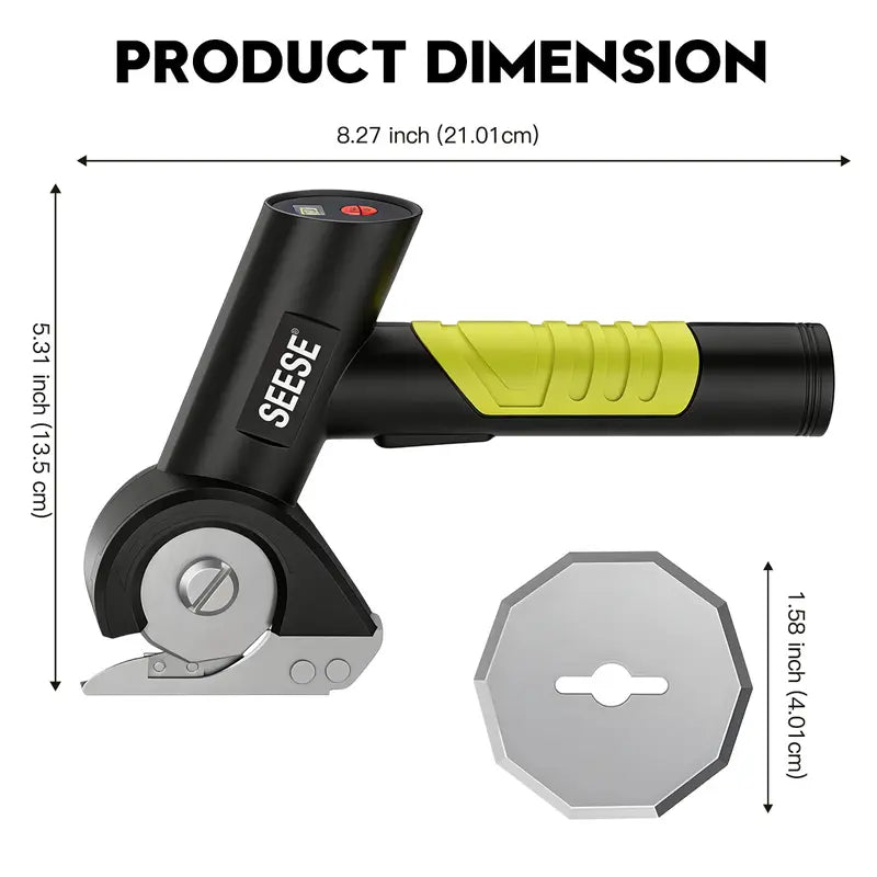 Cordless Fabric Cutter Brushless Motor & Replaceable Blades